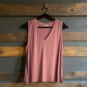 Lucky Brand Women's Blush Pink V-Neck Blouse